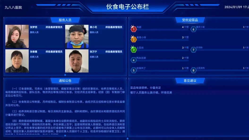 伙食电子公布栏应用场景图 1